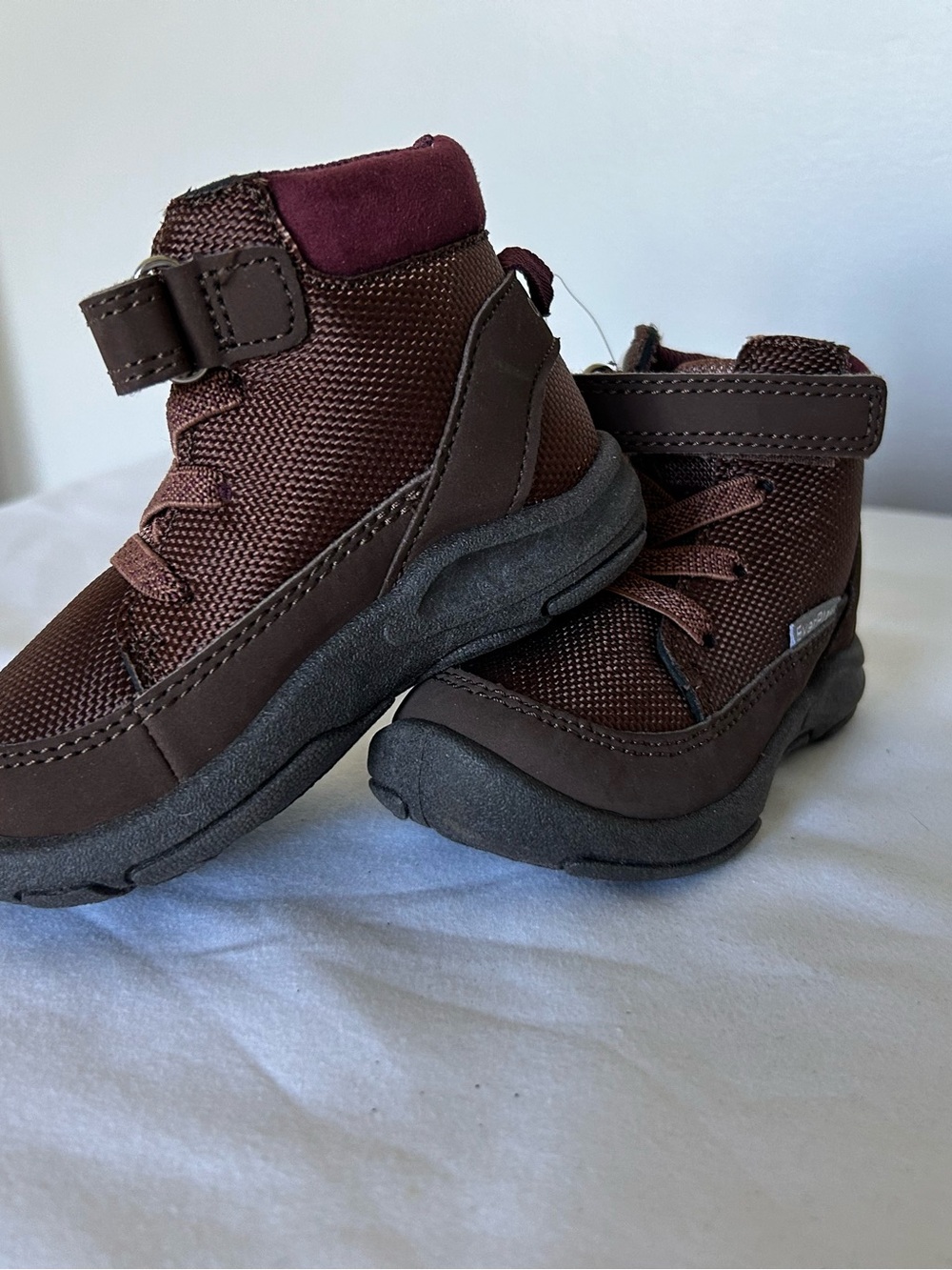 OshKosh B'gosh Toddler Brown Outdoor Boots with Burgundy Collar